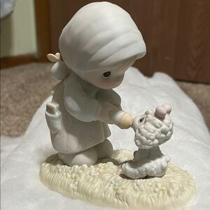 Charming Figurine with Child and Lamb
